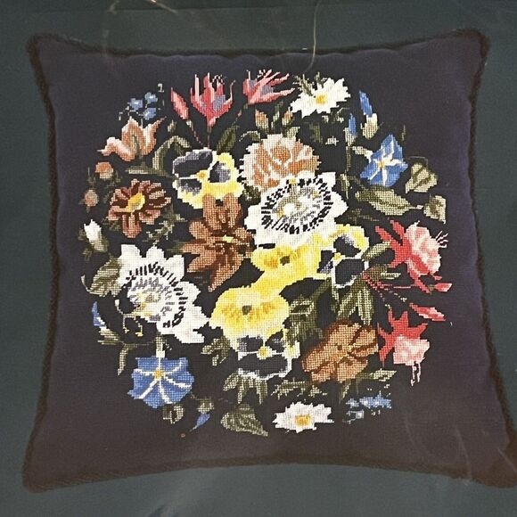 Stitchery Needlepoint Kit Victorian Posy Embroidery Footstool or Pillow Crewel - Picture 1 of 8